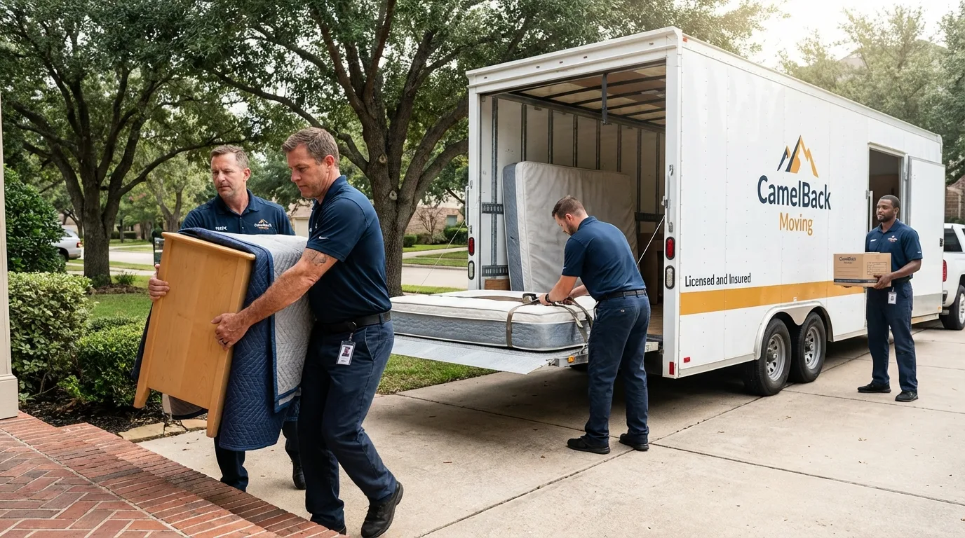 Crew loading residential truck for cross-state move from Soperton, GA