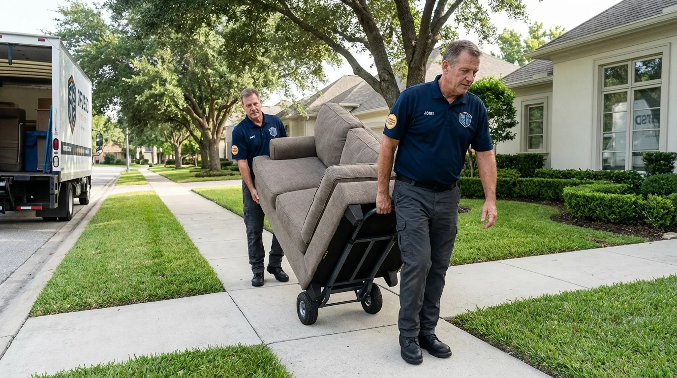 Local residential moving crew loading furniture in Soperton, GA